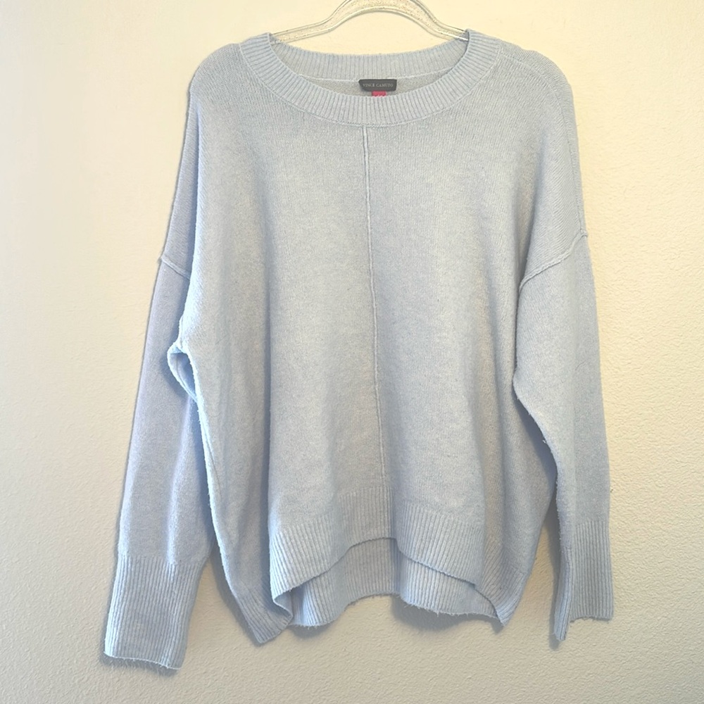 Soft baby blue sweater with seam detail by Vince Camuto 
Size LARGE